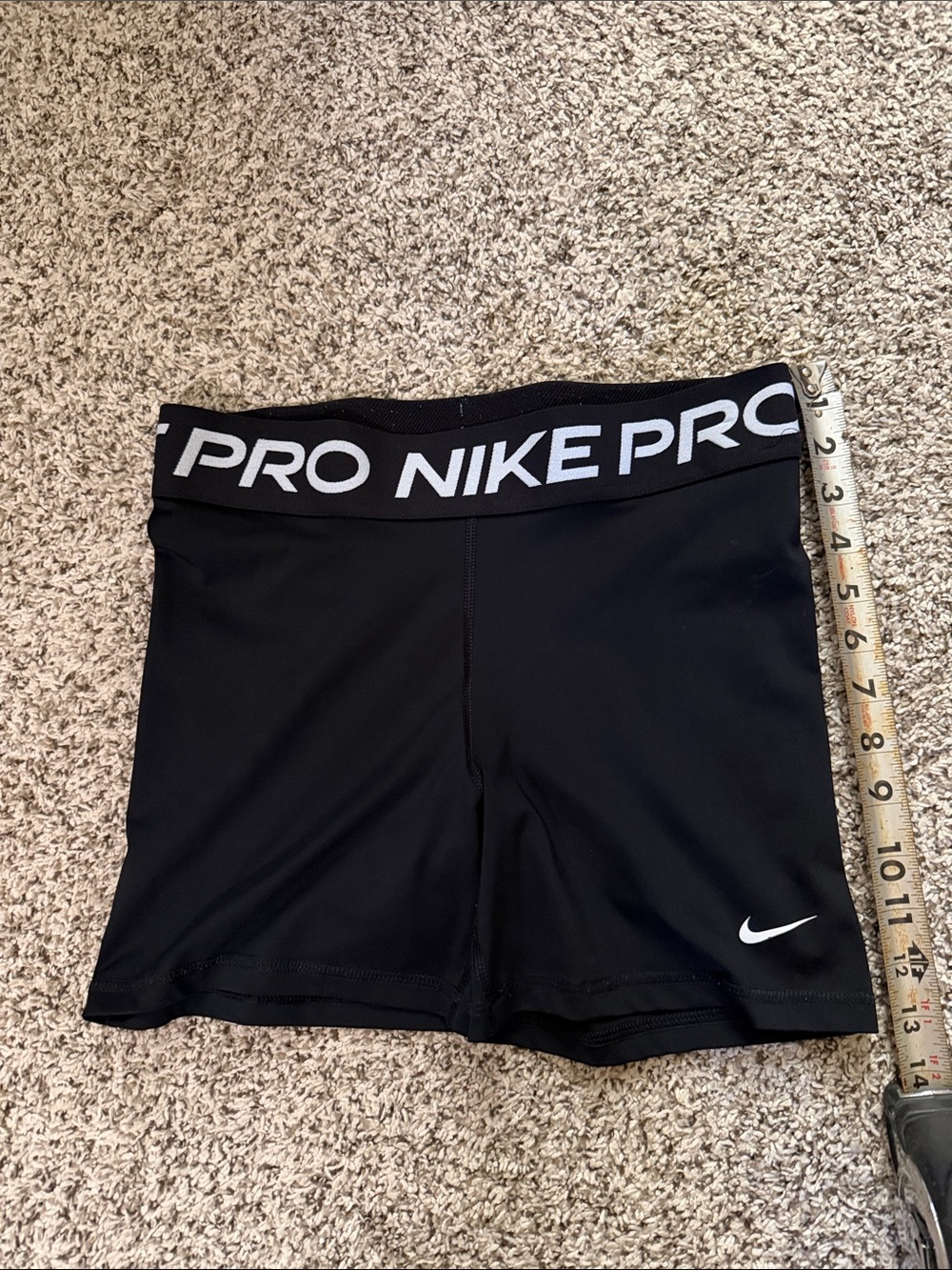 Nike Pro Black Women's Shorts with White Logo